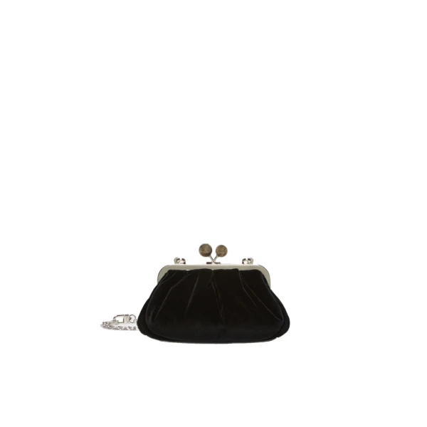 Max Mara Giochi Small Cotton Velvet Pasticcino Bag in Black | Clutch Bags | Coveti