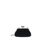 Max Mara Giochi Small Cotton Velvet Pasticcino Bag in Midnight Blue | Clutch Bags | Coveti