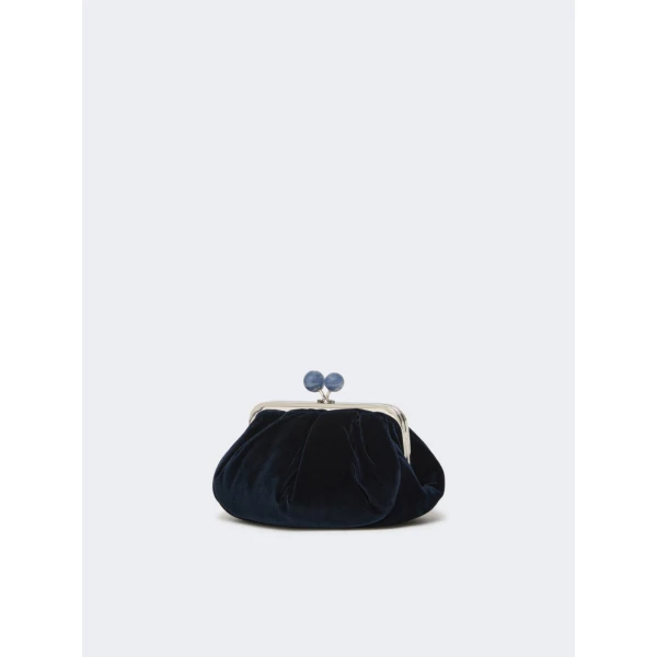 Max Mara Giochi Small Cotton Velvet Pasticcino Bag in Midnight Blue | Clutch Bags | Coveti