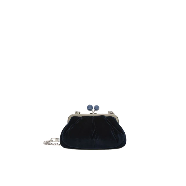 Max Mara Giochi Small Cotton Velvet Pasticcino Bag in Midnight Blue | Clutch Bags | Coveti