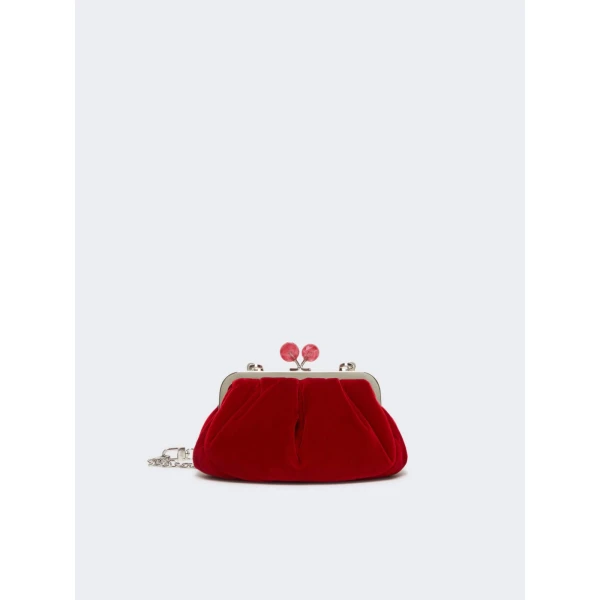 Max Mara Giochi Small Cotton Velvet Pasticcino Bag in Red | Clutch Bags | Coveti