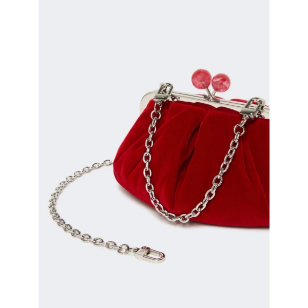 Max Mara Giochi Small Cotton Velvet Pasticcino Bag in Red | Clutch Bags | Coveti