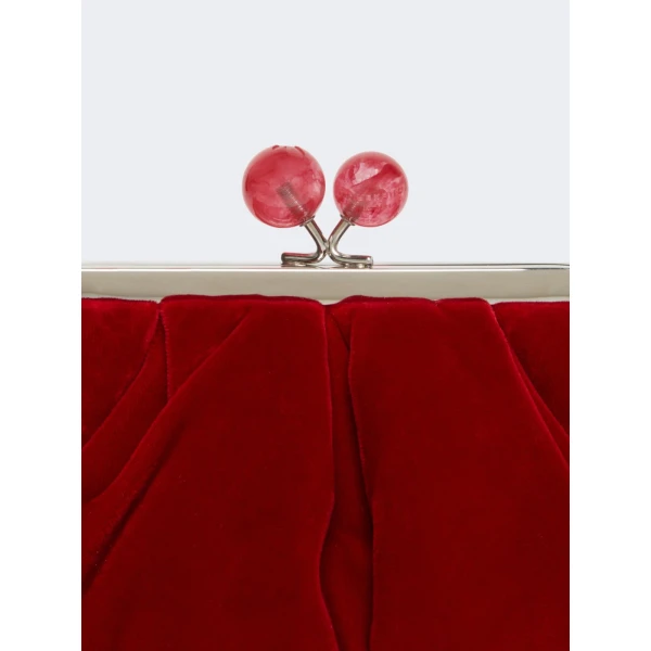 Max Mara Giochi Small Cotton Velvet Pasticcino Bag in Red | Clutch Bags | Coveti