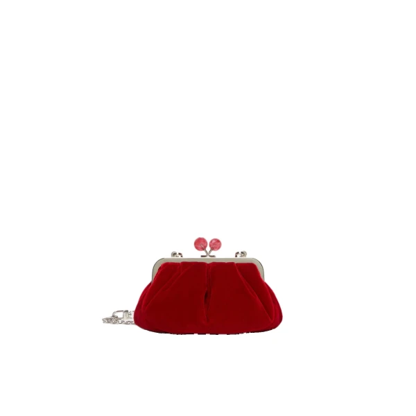 Max Mara Giochi Small Cotton Velvet Pasticcino Bag in Red | Clutch Bags | Coveti