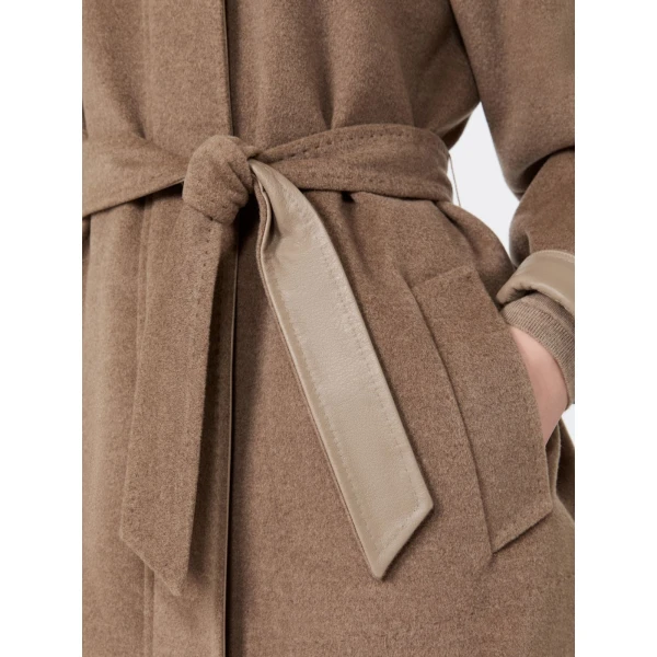 Max Mara Gioco Short Cashmere Beaver Cloth Coat in Pearl Grey | Wool Coat | Coveti