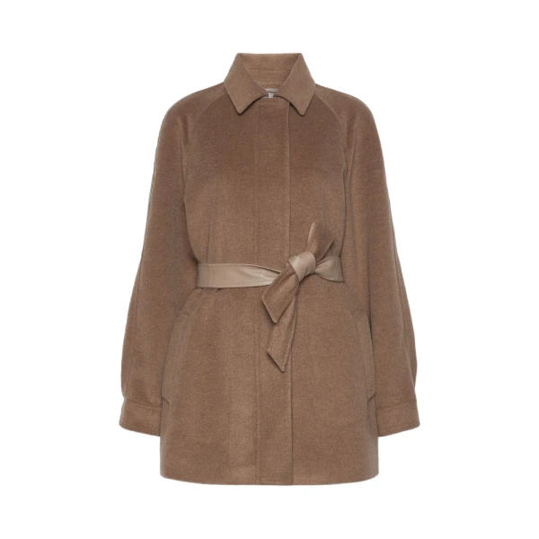 Gioco Short Cashmere Beaver Cloth Coat in Pearl Grey