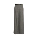Max Mara Gioia Wool and Silk Donegal Trousers in White Black | Tailored pants | Coveti