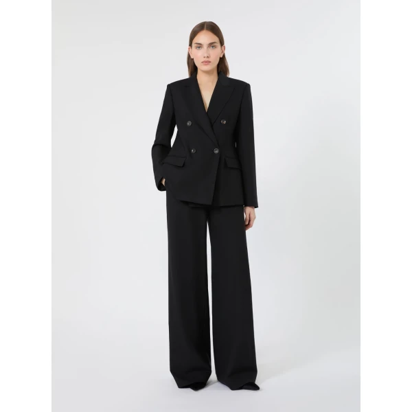 Max Mara Gioiosa Double-Breasted Wool Twill Blazer in Black | Blazers | Coveti