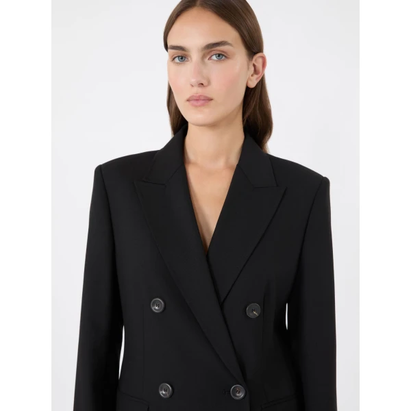 Max Mara Gioiosa Double-Breasted Wool Twill Blazer in Black | Blazers | Coveti