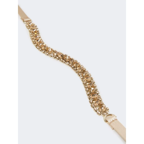 Max Mara Gioras Bejewelled Satin Belt in Powder Pink | Belts | Coveti