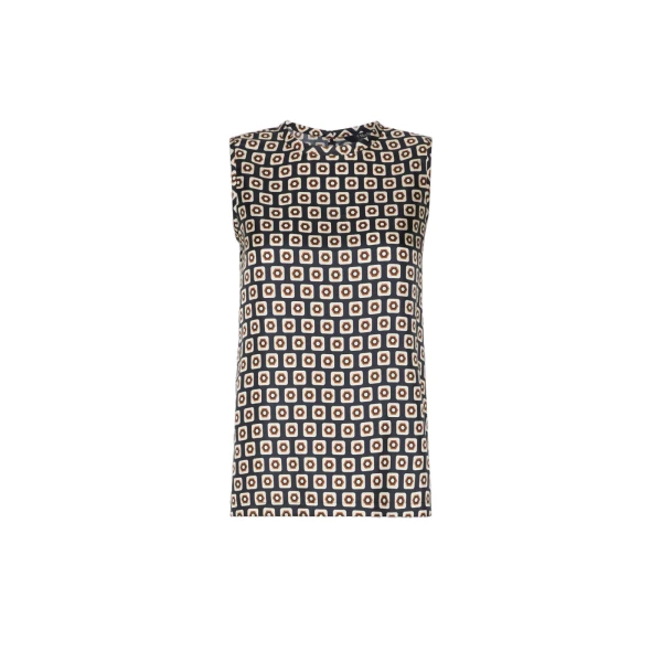 Max Mara Giornata Printed Silk Twill Top in Ultramarine | Blouse | Coveti