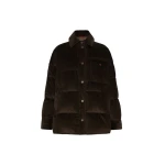 Max Mara Giorno Cotton Velvet Down Jacket in Brown | Jackets | Coveti