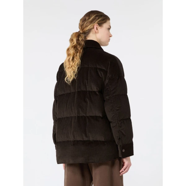Max Mara Giorno Cotton Velvet Down Jacket in Brown | Jackets | Coveti