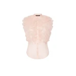 Max Mara Giostra Ruched Silk Organza Shirt in Powder Pink | Shirts | Coveti