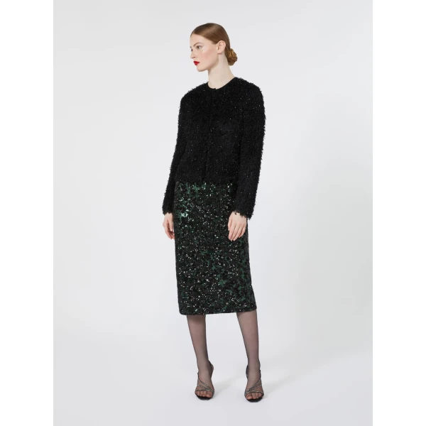 Max Mara Giostra Sequinned Cardigan in Black | Cardigan | Coveti