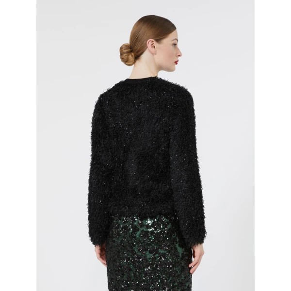 Max Mara Giostra Sequinned Cardigan in Black | Cardigan | Coveti