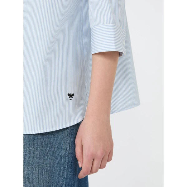 Max Mara Giralda Boxy Cotton Poplin Shirt in Light Blue | Shirts | Coveti