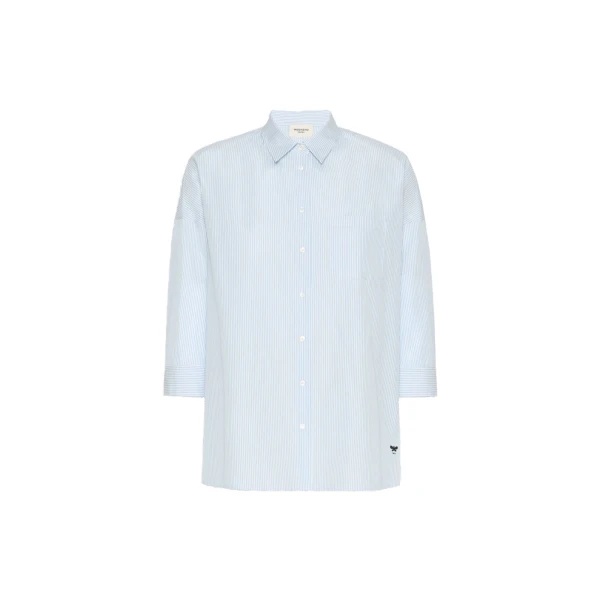 Max Mara Giralda Boxy Cotton Poplin Shirt in Light Blue | Shirts | Coveti