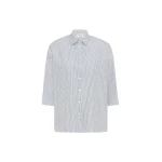 Max Mara Giralda Boxy Cotton Poplin Shirt in Navy | Shirts | Coveti