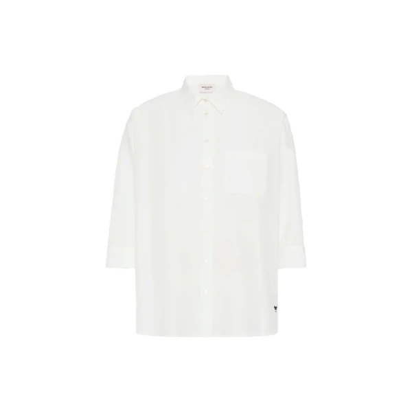 Max Mara Giralda Boxy Cotton Poplin Shirt in White | Shirts | Coveti