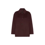 Max Mara Giugno Wool Drap Short Coat in Dark Red | Wool Coat | Coveti