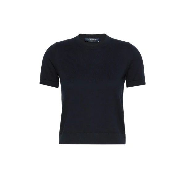 Max Mara Giulietta Cashmere, Cotton and Silk Jumper in Ultramarine | Sweaters | Coveti