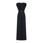 Max Mara Giunchi Georgette and Cady Jumpsuit in Midnight Blue | Jumpsuit | Coveti
