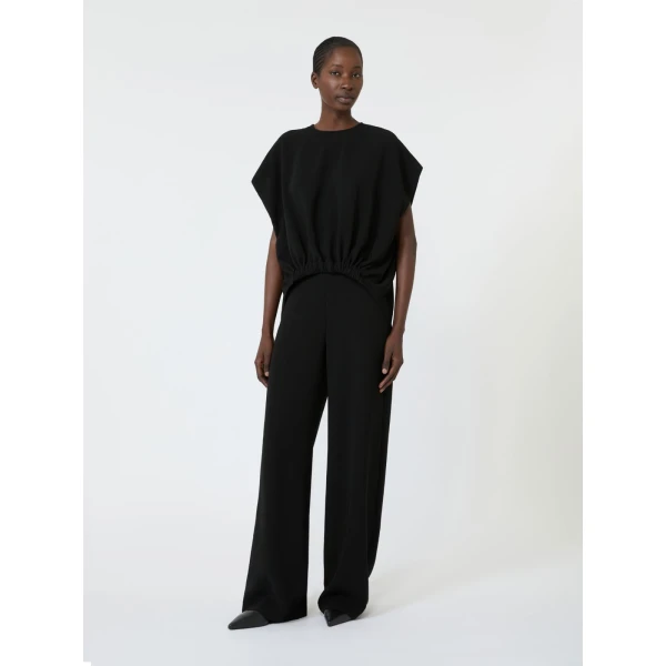 Max Mara Giunto Boxy Compact Cady Blouse in Black | Blouse | Coveti