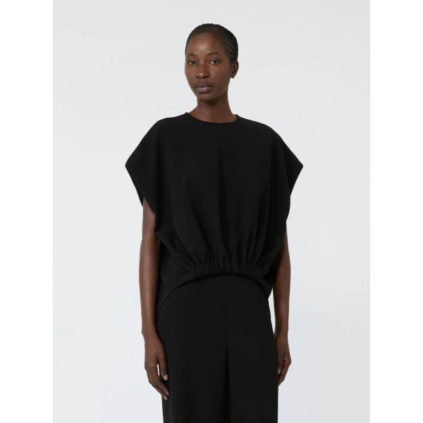 Max Mara Giunto Boxy Compact Cady Blouse in Black | Blouse | Coveti