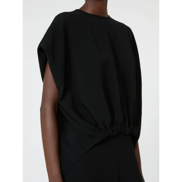 Max Mara Giunto Boxy Compact Cady Blouse in Black | Blouse | Coveti