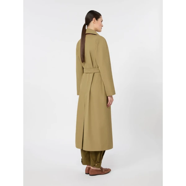 Max Mara Giusto Wool-Blend Gabardine Trench Coat in Khaki | Trench Coat | Coveti