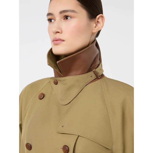 Max Mara Giusto Wool-Blend Gabardine Trench Coat in Khaki | Trench Coat | Coveti
