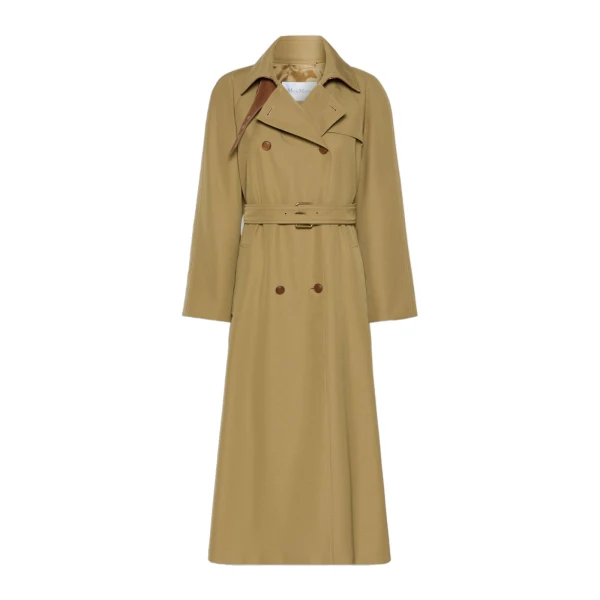 Giusto Wool-Blend Gabardine Trench Coat in Khaki