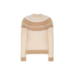 Max Mara Glassa Fair Isle Wool and Mohair Sweater in Ecru | Sweaters | Coveti