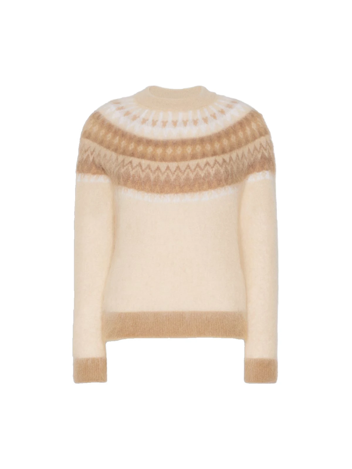 Max Mara Glassa Fair Isle Wool and Mohair Sweater in Ecru Max Mara Glassa Fair Isle Wool and Mohair Sweater in Ecru | Sweaters | Coveti