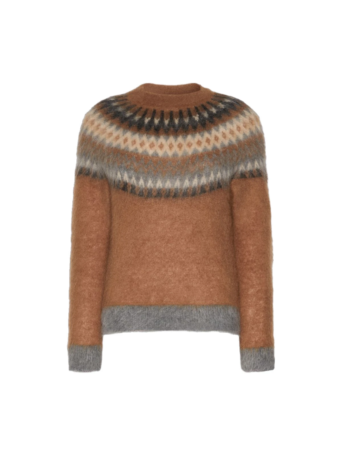 Max Mara Glassa Fair Isle Wool and Mohair Sweater in Tobacco Max Mara Glassa Fair Isle Wool and Mohair Sweater in Tobacco | Sweaters | Coveti