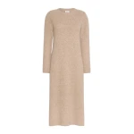 Max Mara Goccia Wool-Blend Tweed Knit Dress in Beige | Midi Dresses | Coveti