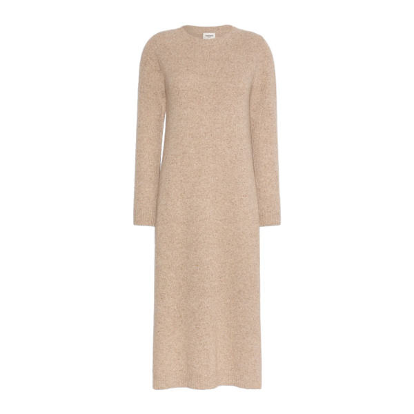 Max Mara Goccia Wool-Blend Tweed Knit Dress in Beige | Midi Dresses | Coveti