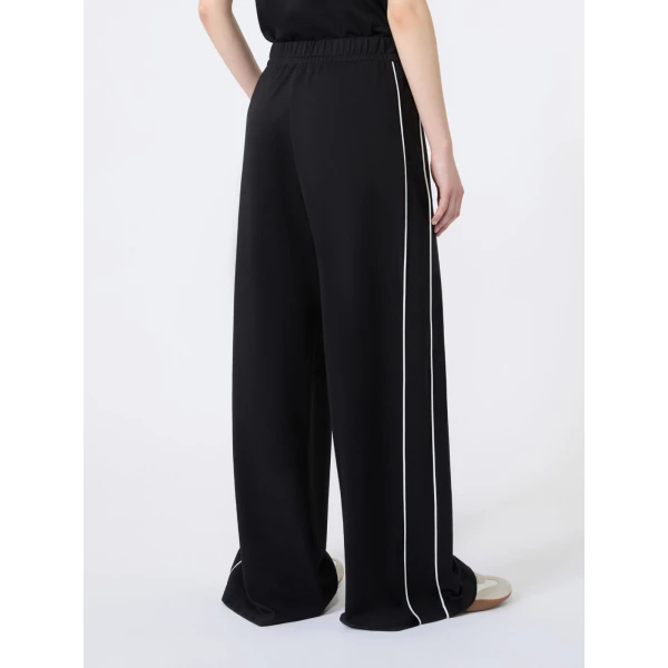 Max Mara Godezia Milano-Knit Jersey Wide-Leg Trousers in Black | Wide leg pants | Coveti