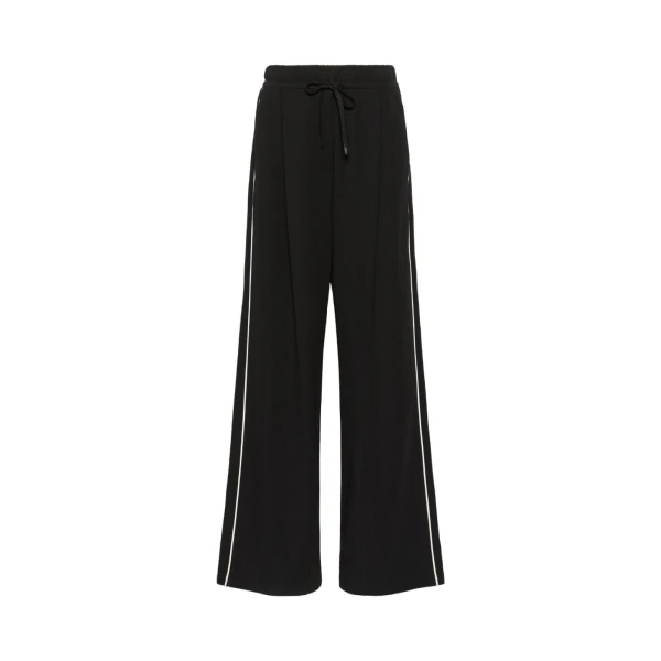 Max Mara Godezia Milano-Knit Jersey Wide-Leg Trousers in Black | Wide leg pants | Coveti
