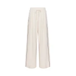 Max Mara Godezia Milano-Knit Jersey Wide-Leg Trousers in Ivory | Wide leg pants | Coveti