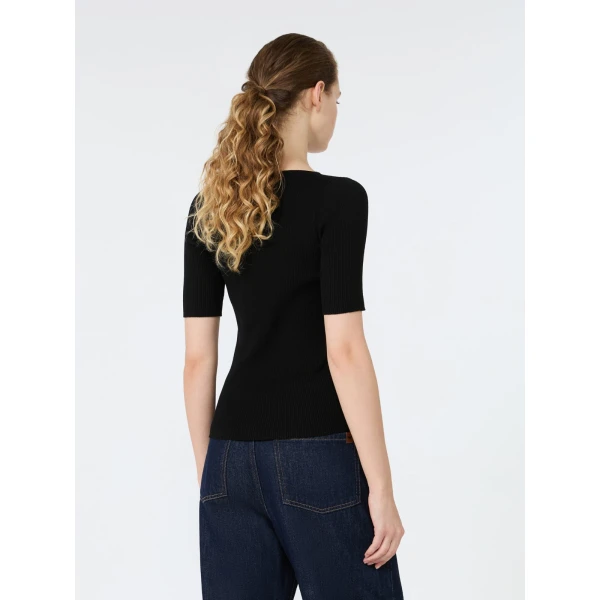Max Mara Gola Slim Fit Viscose Jumper in Black | Sweaters | Coveti