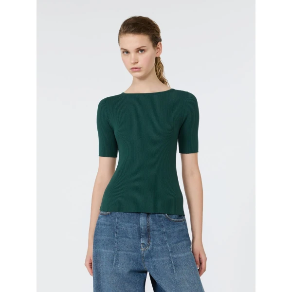 Max Mara Gola Slim Fit Viscose Jumper in Green | Sweaters | Coveti