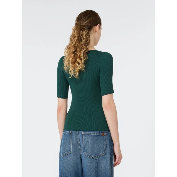Max Mara Gola Slim Fit Viscose Jumper in Green | Sweaters | Coveti