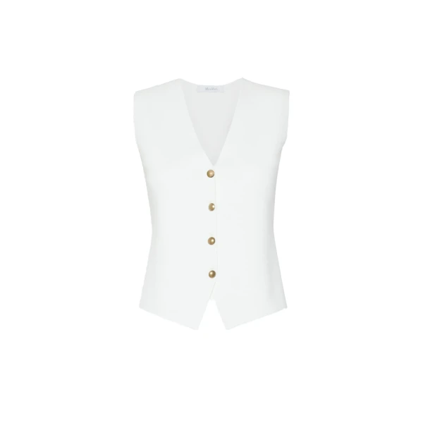 Gola Viscose Crepe Yarn Gilet in White