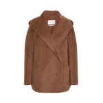 Max Mara Golf Short Camel and Mohair Coat in Light Brown | Wool Coat | Coveti