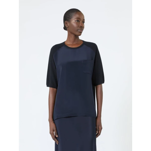 Max Mara Golfo Loose Cashmere and Silk Jumper in Ultramarine | Sweaters | Coveti