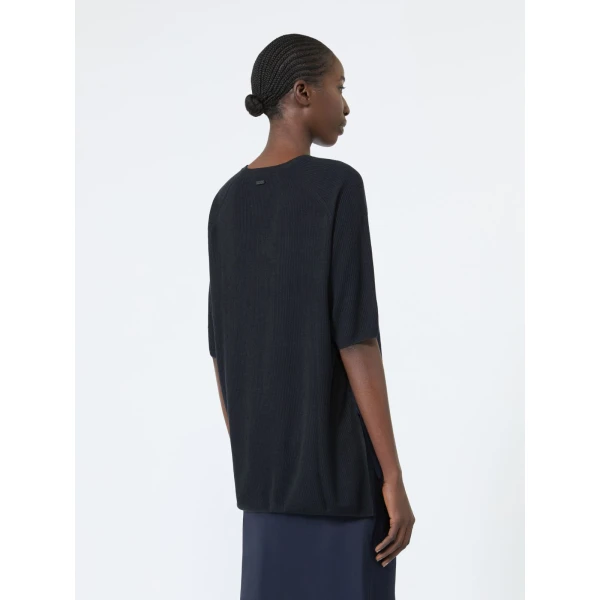 Max Mara Golfo Loose Cashmere and Silk Jumper in Ultramarine | Sweaters | Coveti