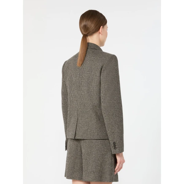 Max Mara Grado Double-Breasted Jersey Jacket in Brown | Blazers | Coveti