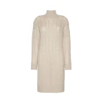 Max Mara Grado Wool and Cashmere Cable-Knit Dress in Beige | Midi Dresses | Coveti